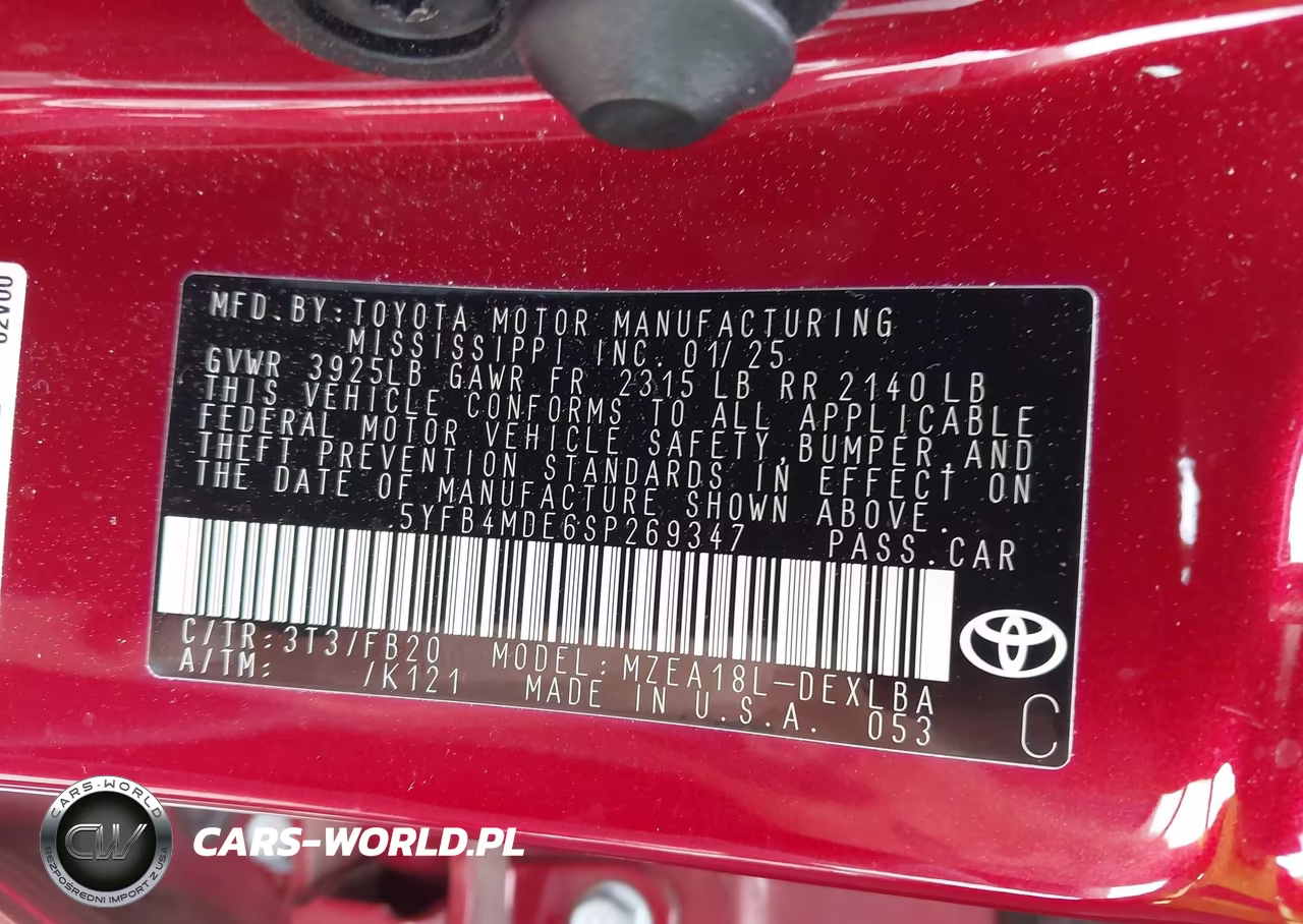 2025 Toyota Corolla Le VIN:5YFB4MDE6SP269347 - 9