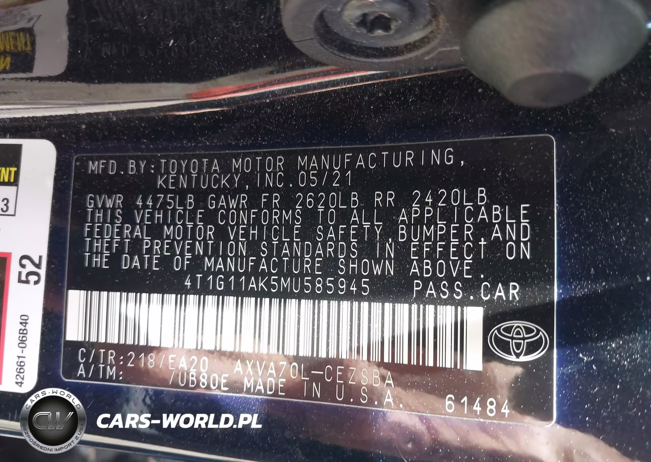 2021 Toyota Camry Se VIN:4T1G11AK5MU585945 - 9