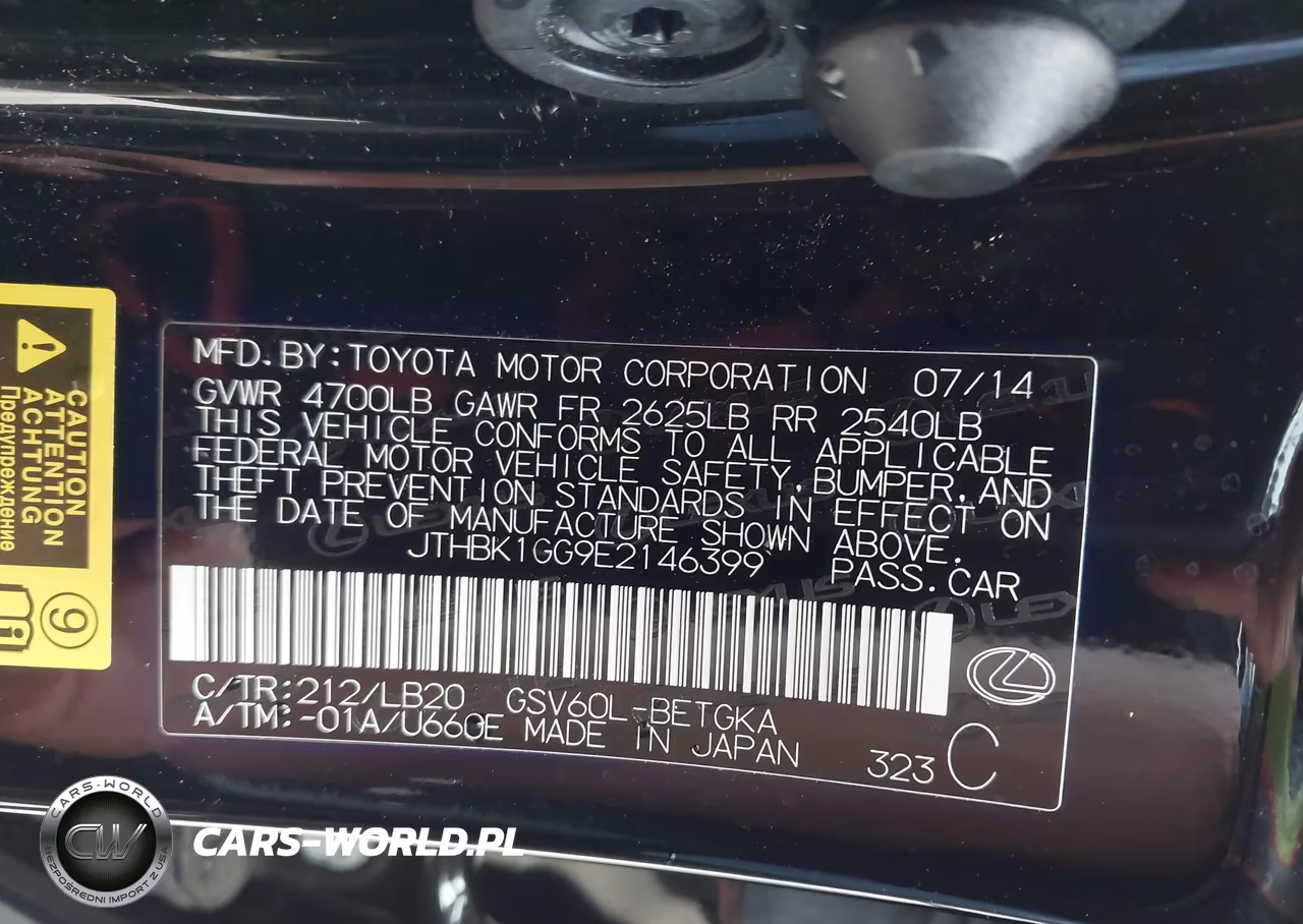 2014 Lexus Es 350 VIN:JTHBK1GG9E2146399 - 9