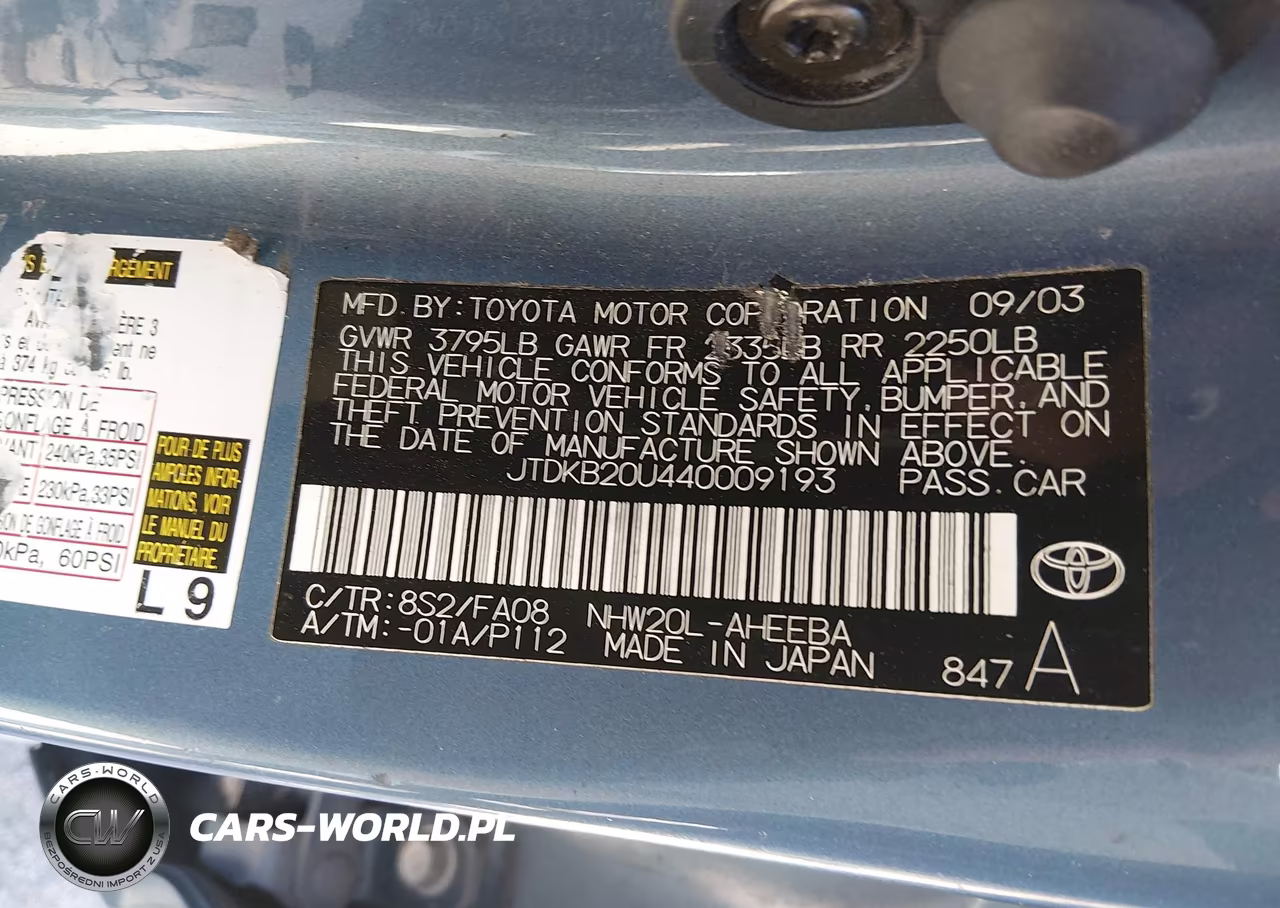 2004 Toyota Prius VIN:JTDKB20U440009193 - 9