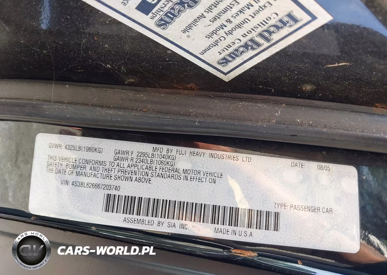 2006 Subaru Legacy 2.5I-2.5I Limited VIN:4S3BL626667203740 - 9
