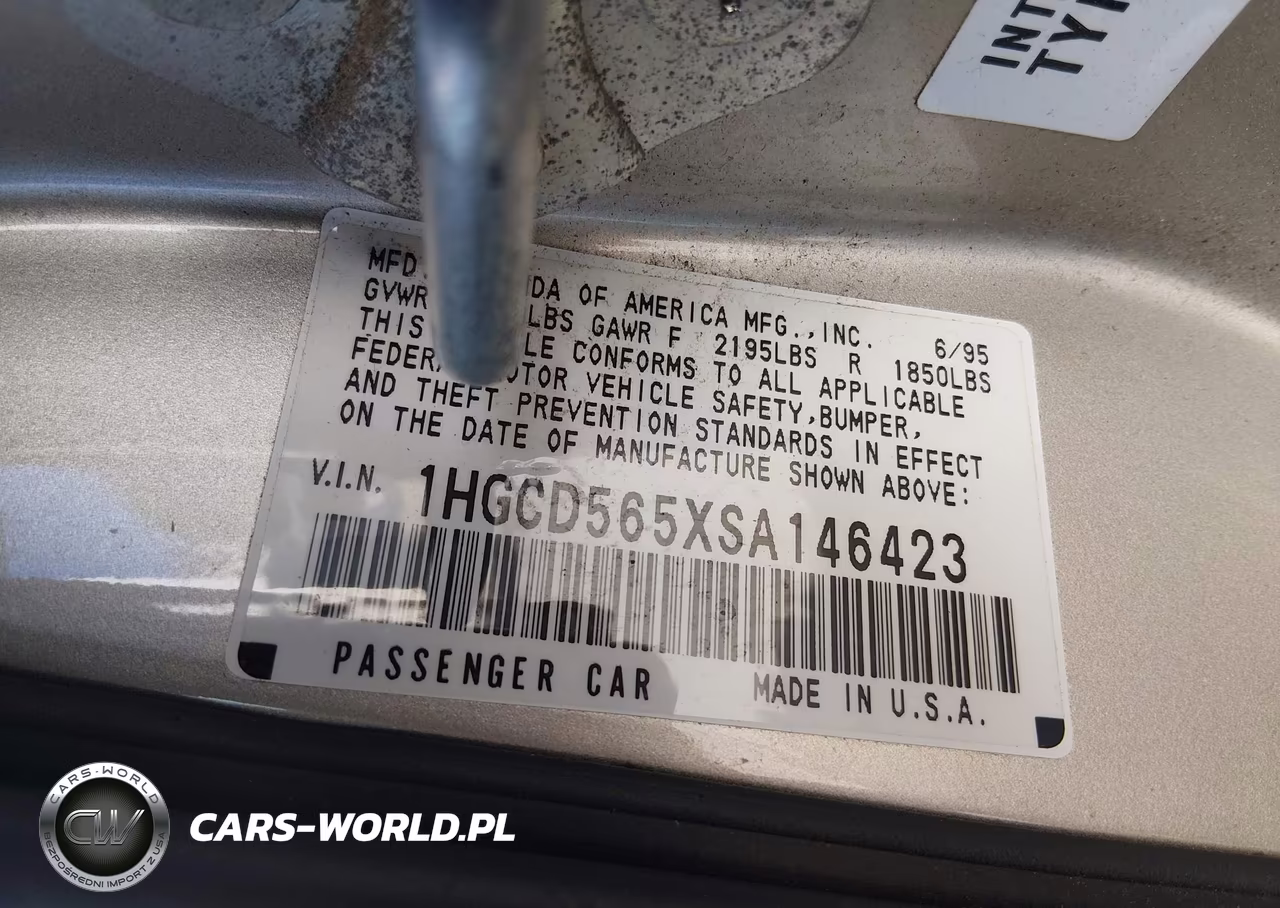 1995 Honda Accord Ex VIN:1HGCD565XSA146423 - 9