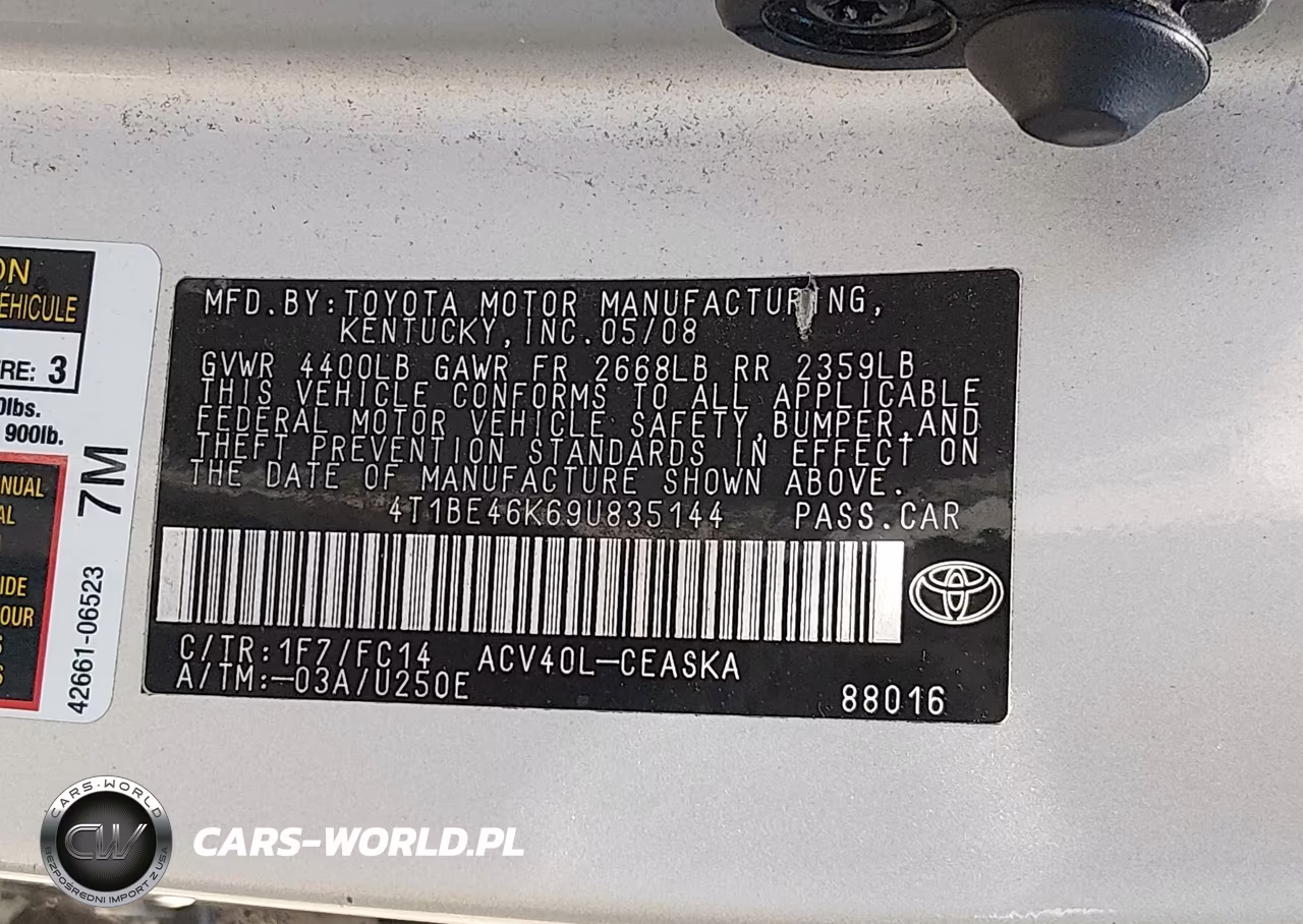 2009 Toyota Camry Se VIN:4T1BE46K69U835144 - 9