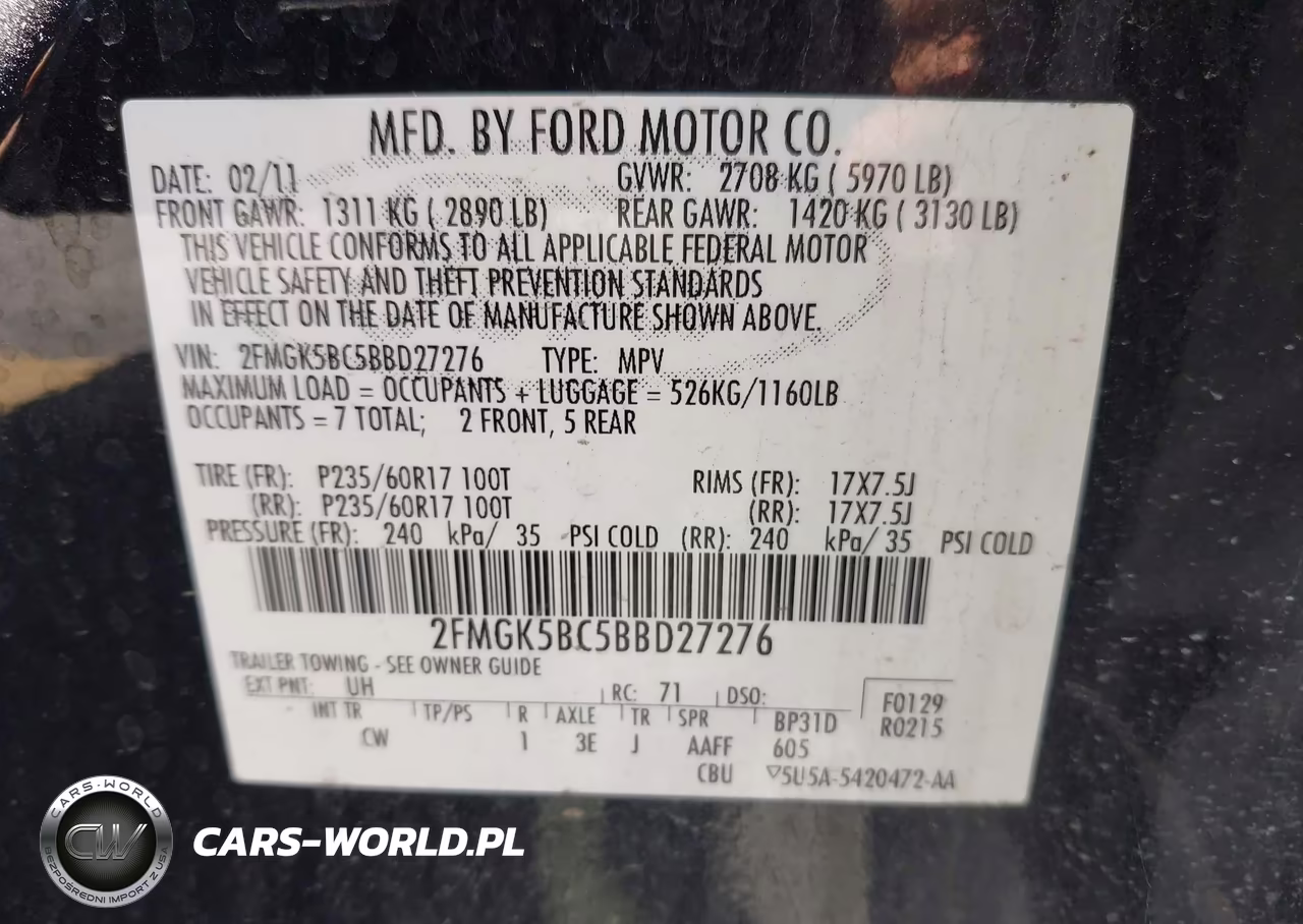 2011 Ford Flex Se VIN:2FMGK5BC5BBD27276 - 9