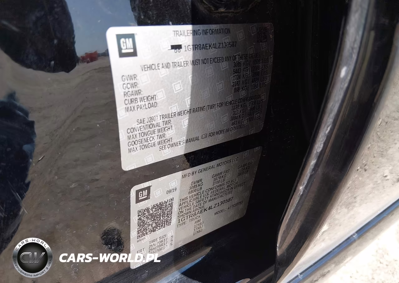 2020 GMC Sierra 1500 2Wd Standard Box VIN:1GTR8AEK4LZ130587 - 9