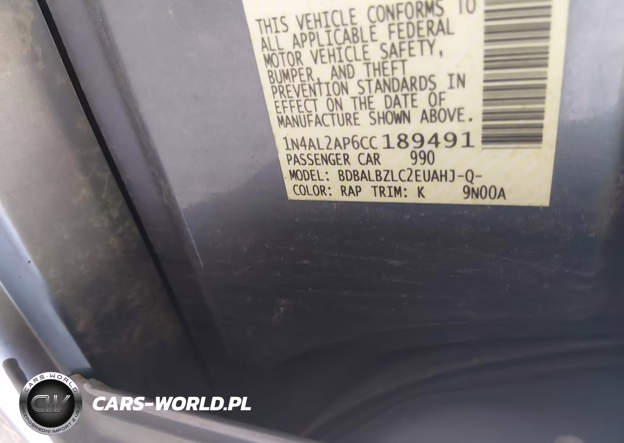 2012 Nissan Altima 2.5 S VIN:1N4AL2AP6CC189491 - 9