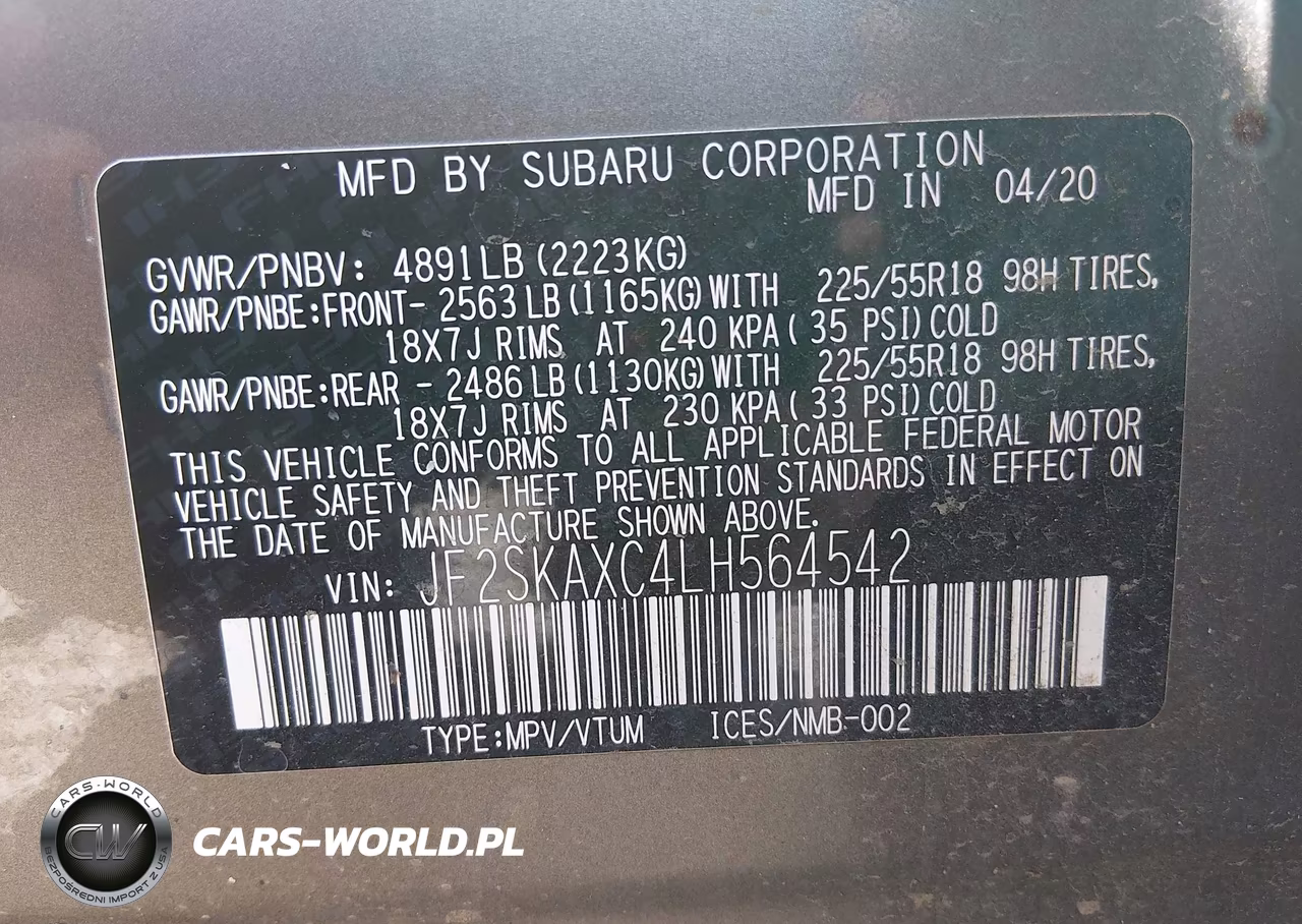 2020 Subaru Forester Touring VIN:JF2SKAXC4LH564542 - 9