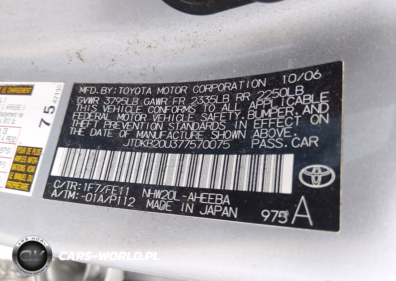 2007 Toyota Prius VIN:JTDKB20U377570075 - 9