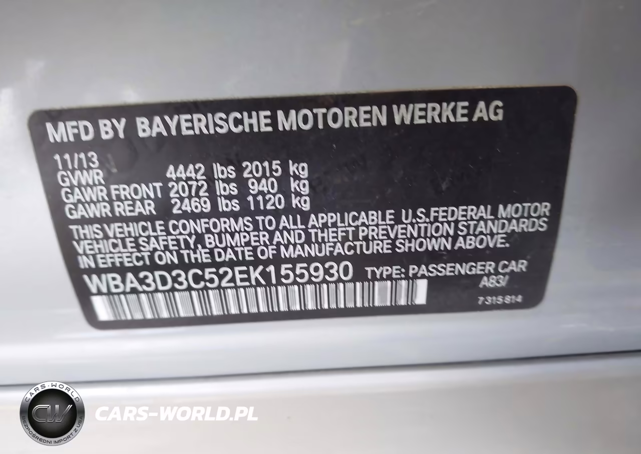 2014 BMW 328D VIN:WBA3D3C52EK155930 - 9