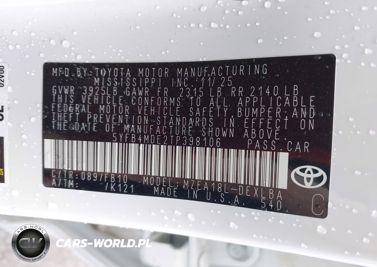 2026 Toyota Corolla Le VIN:5YFB4MDE2TP398106 - 9