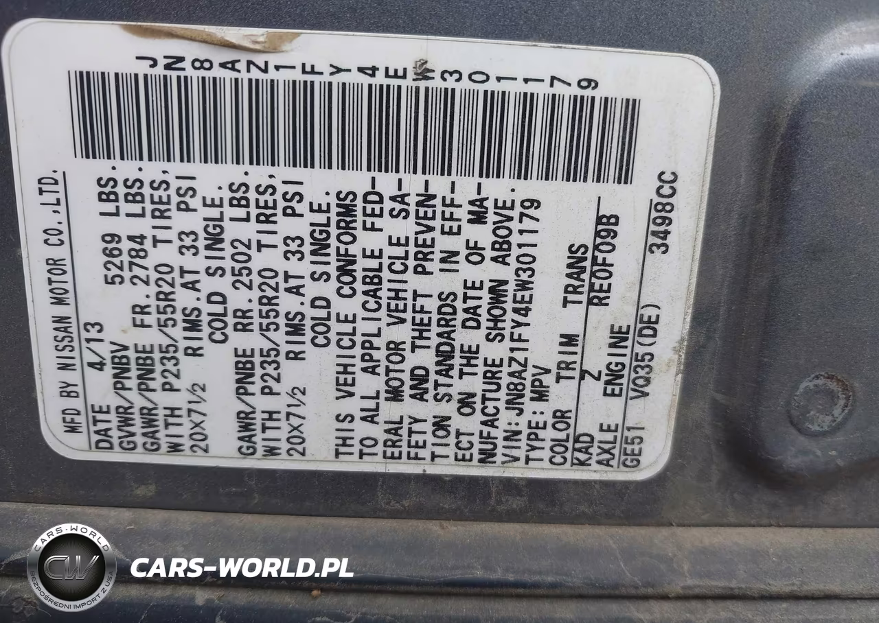2014 Nissan Murano Crosscabriolet VIN:JN8AZ1FY4EW301179 - 9