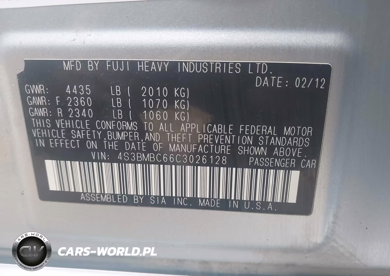 2012 Subaru Legacy 2.5I Premium VIN:4S3BMBC66C3026128 - 9