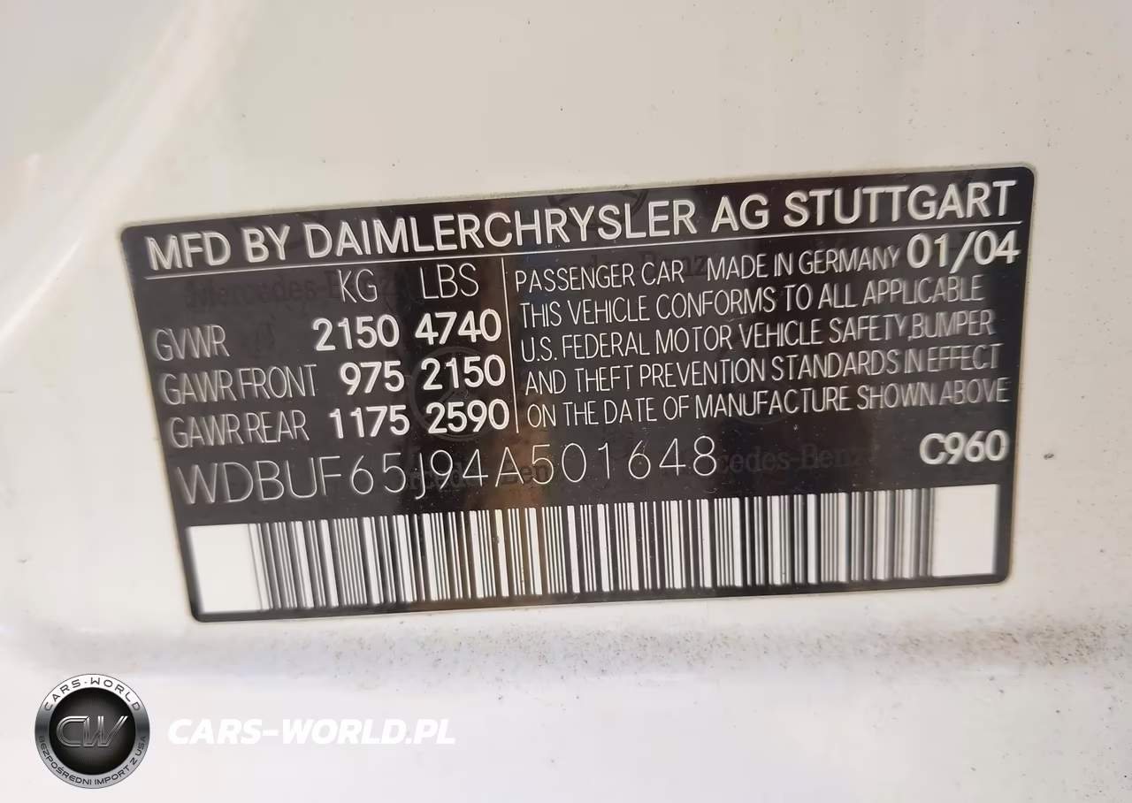 2004 Mercedes-Benz E 320 VIN:WDBUF65J94A501648 - 9