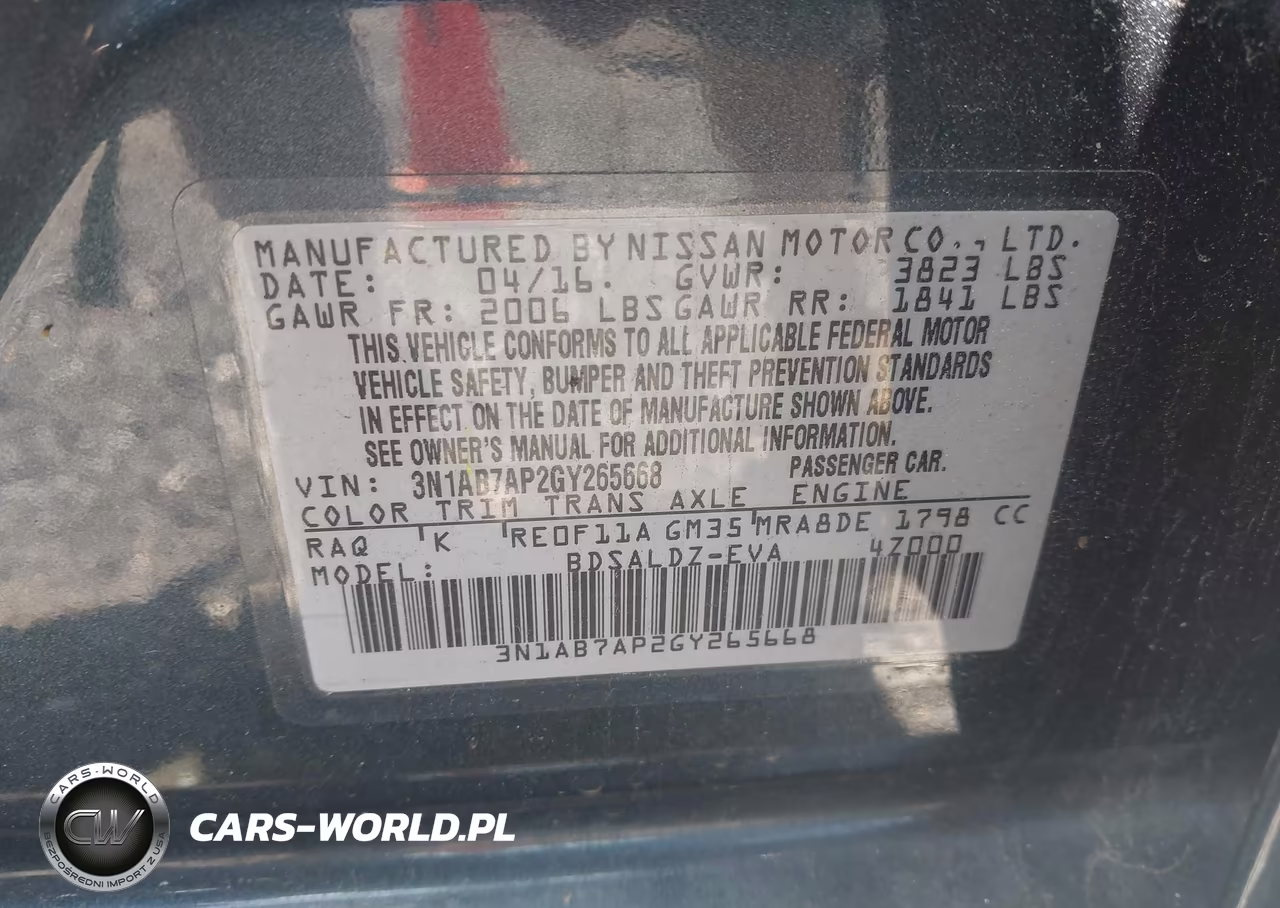 2016 Nissan Sentra Sv VIN:3N1AB7AP2GY265668 - 9