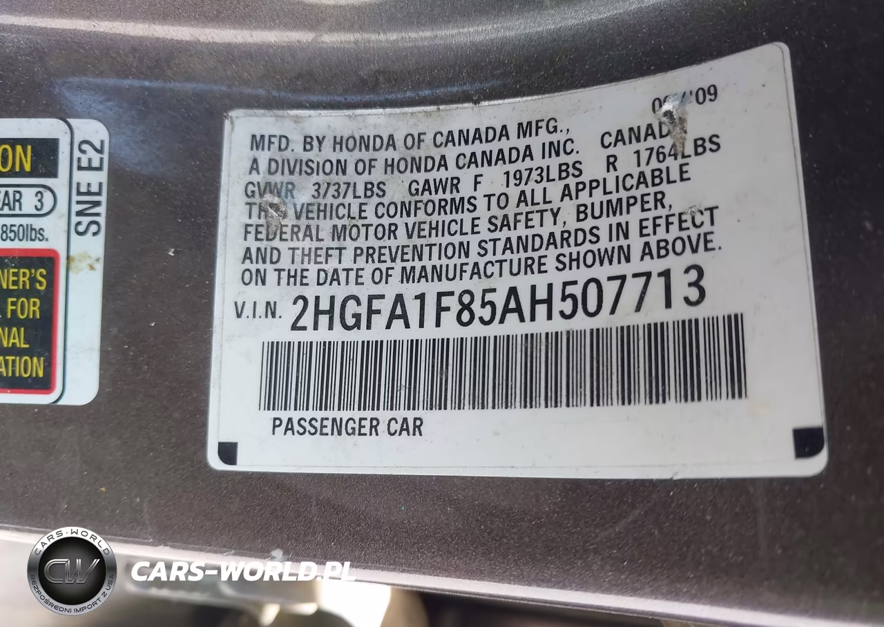 2010 Honda Civic Ex VIN:2HGFA1F85AH507713 - 9