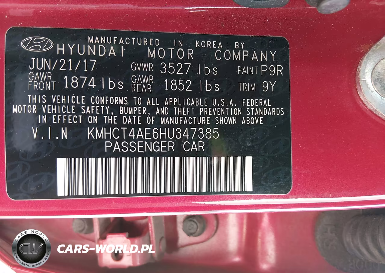 2017 Hyundai Accent Value Edition VIN:KMHCT4AE6HU347385 - 9