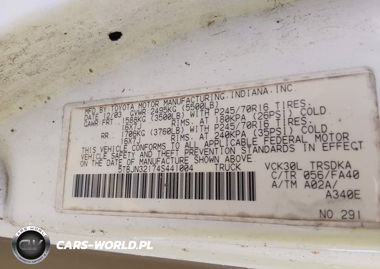 2004 Toyota Tundra VIN:5TBJN32174S441004 - 9