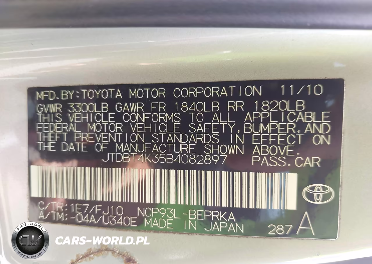 2011 Toyota Yaris VIN:JTDBT4K35B4082897 - 9