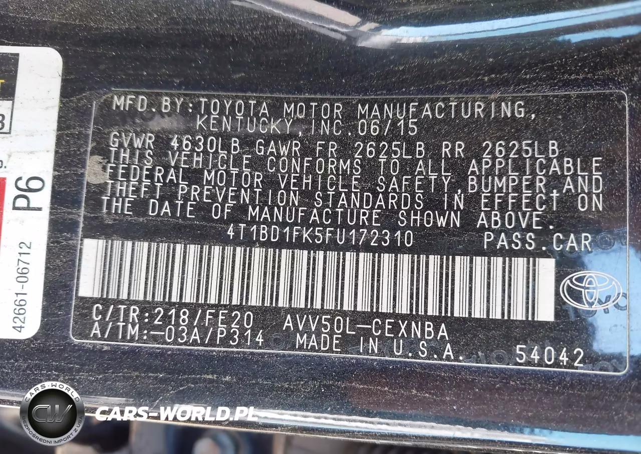 2015 Toyota Camry Hybrid Le VIN:4T1BD1FK5FU172310 - 9
