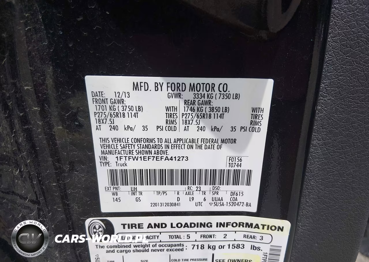 2014 Ford F-150 Fx4-King Ranch-Lariat-Platinum-Stx-Xl-Xlt VIN:1FTFW1EF7EFA41273 - 9