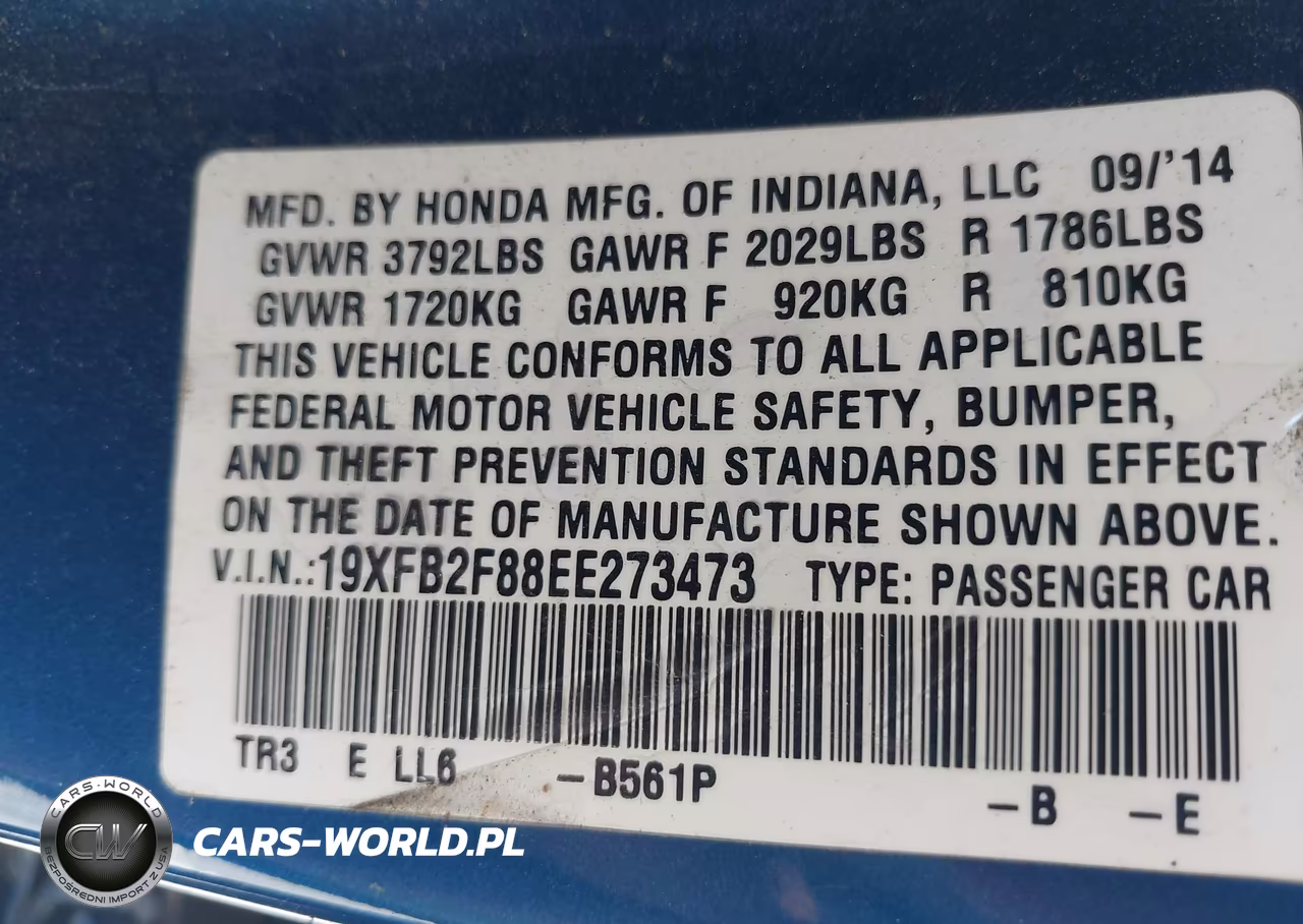 2014 Honda Civic Ex VIN:19XFB2F88EE273473 - 9