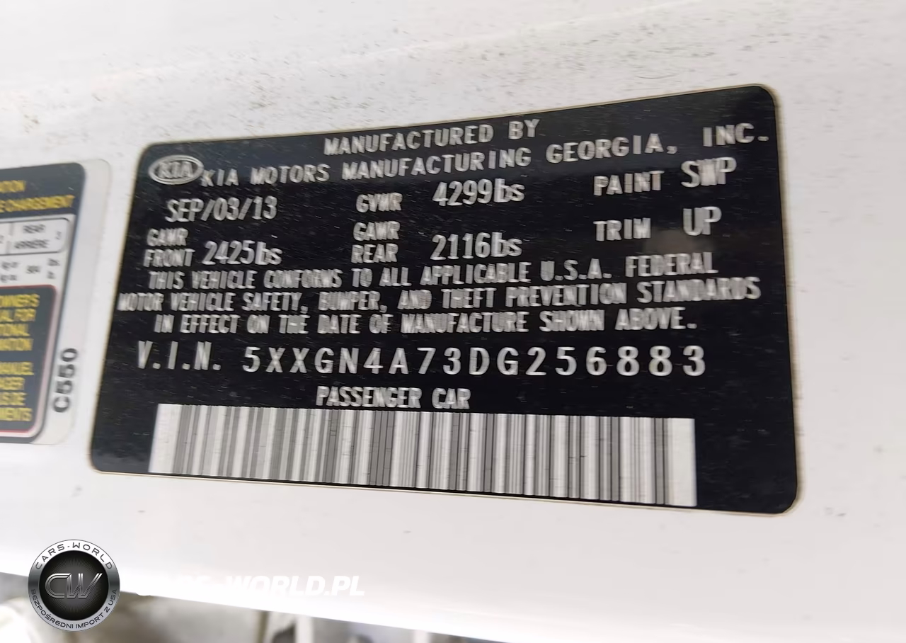 2013 Kia Optima Ex VIN:5XXGN4A73DG256883 - 9