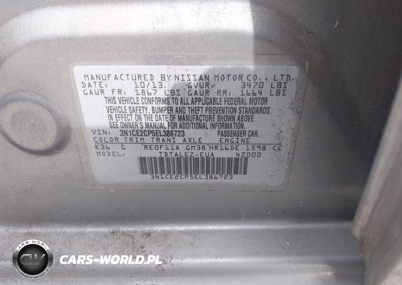 2014 Nissan Versa Note Sv VIN:3N1CE2CP5EL386723 - 9