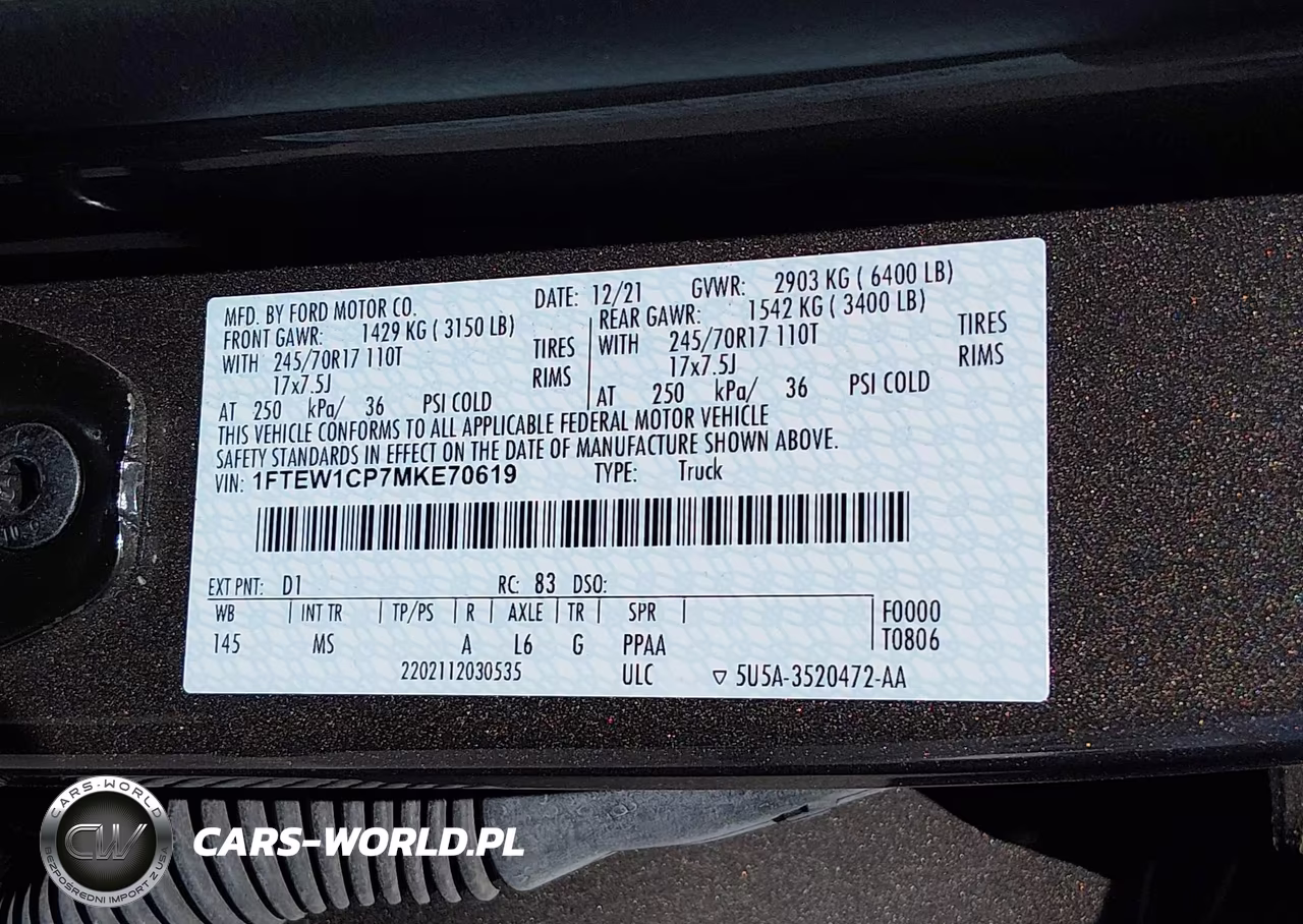 2021 Ford F-150 Lariat-Xl-Xlt VIN:1FTEW1CP7MKE70619 - 9