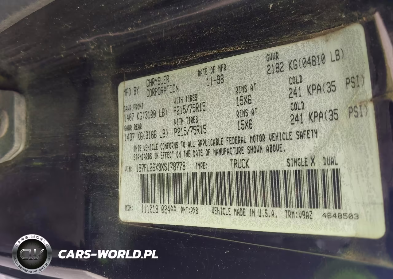 1999 Dodge Dakota Slt-Sport VIN:1B7FL26X9XS178778 - 9
