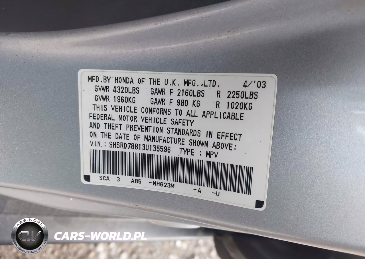 2003 Honda Cr-V Ex VIN:SHSRD78813U135596 - 9
