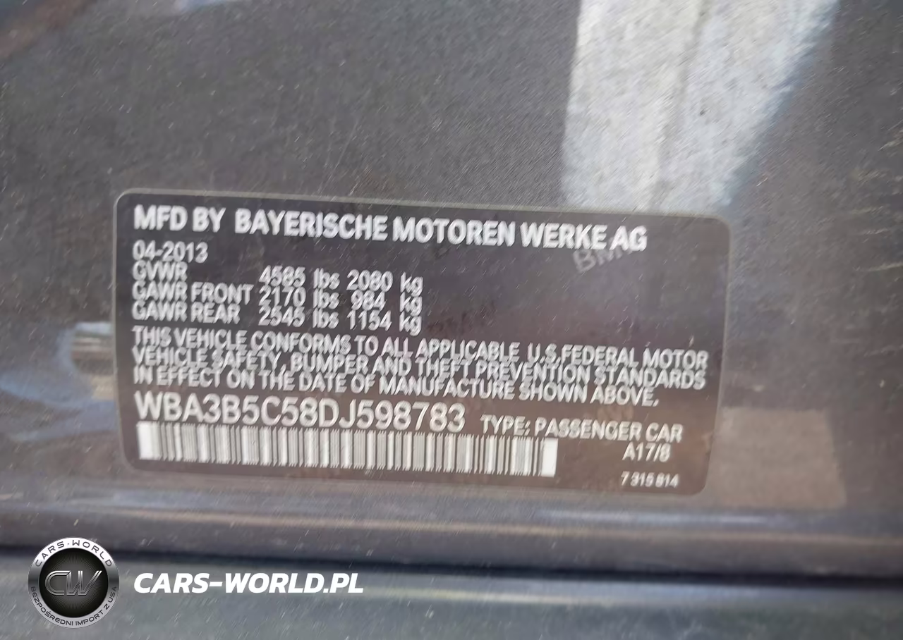 2013 BMW 328I xDrive VIN:WBA3B5C58DJ598783 - 9