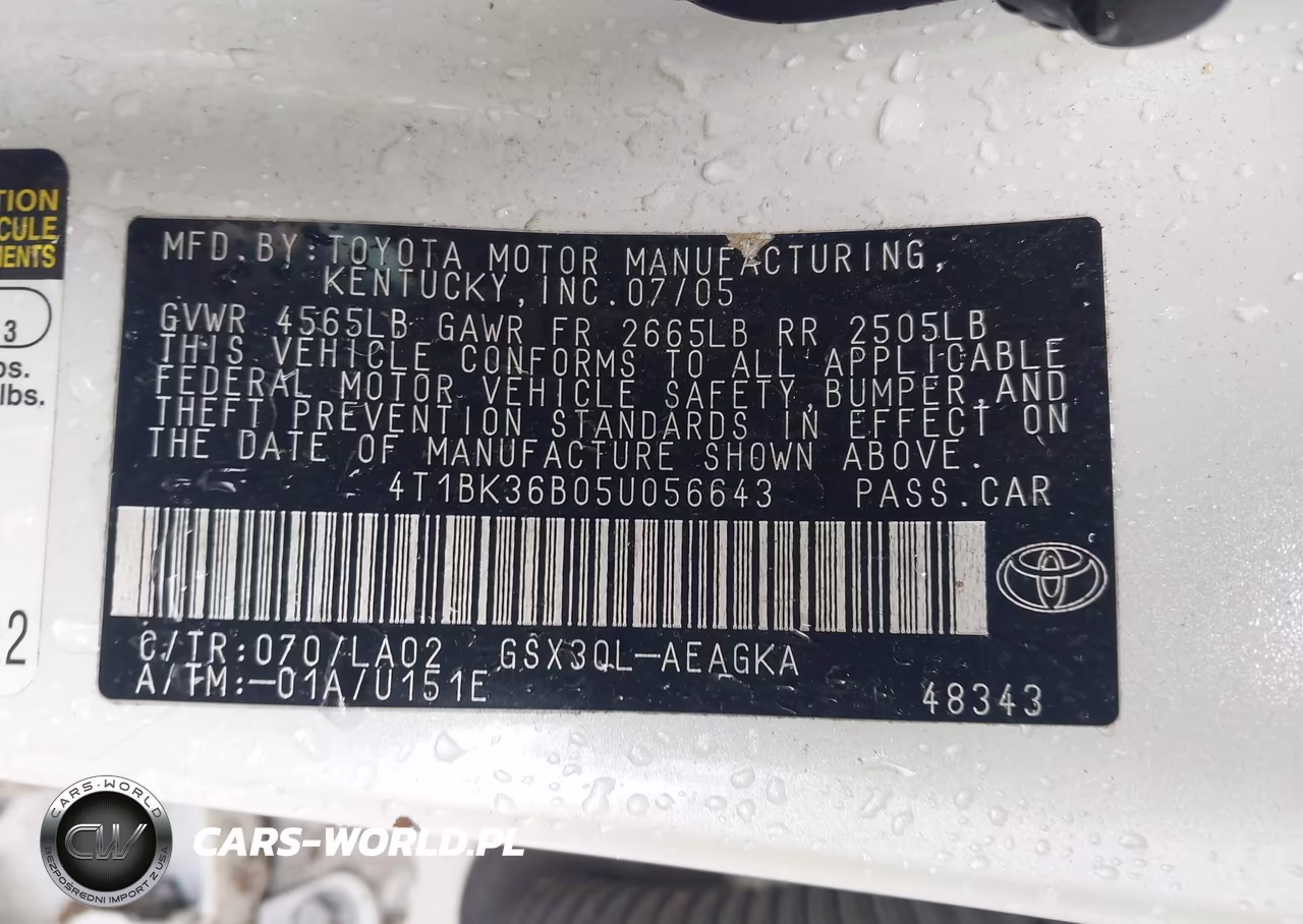 2005 Toyota Avalon Xls VIN:4T1BK36B05U056643 - 9