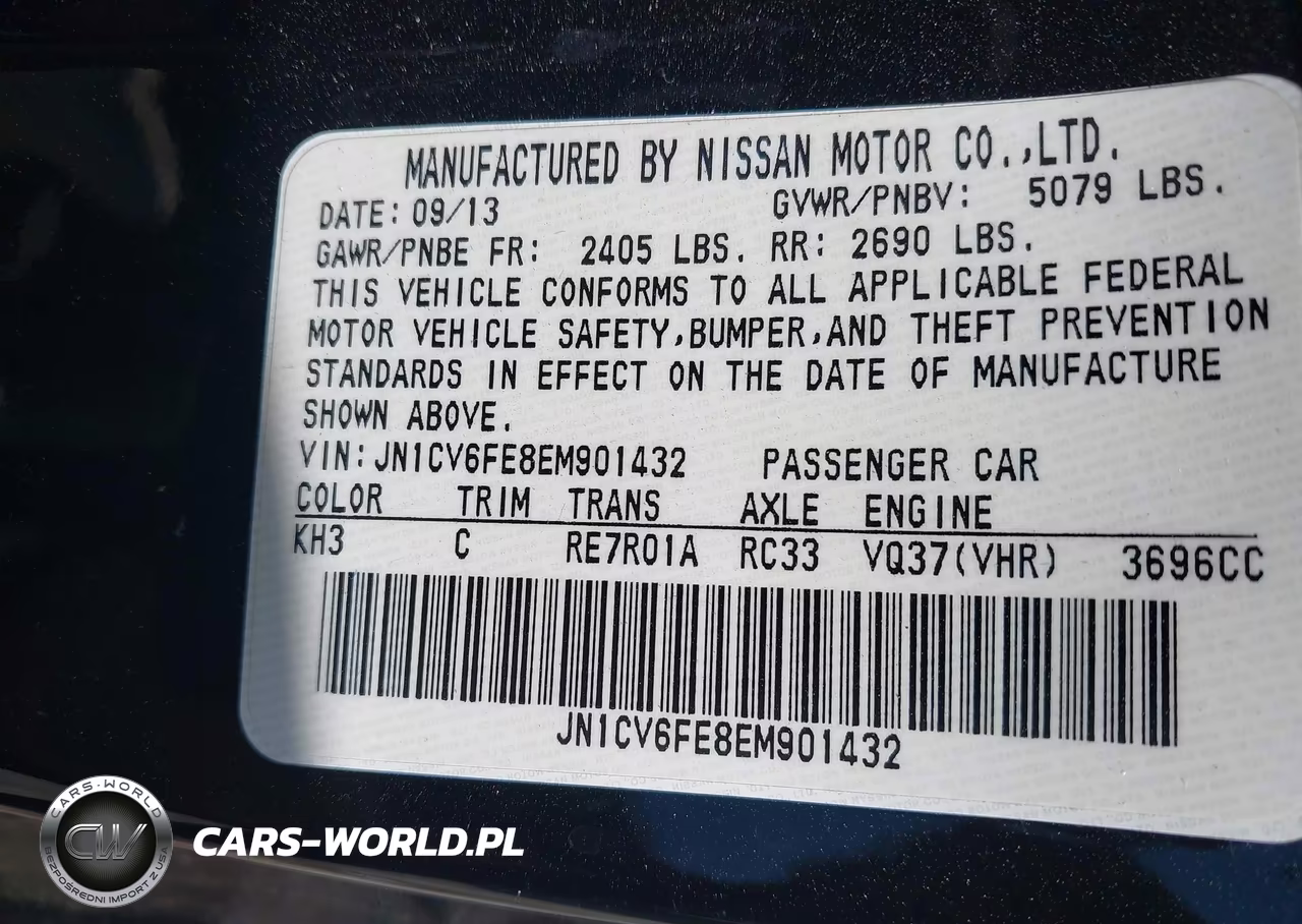 2014 Infiniti Q60 VIN:JN1CV6FE8EM901432 - 9