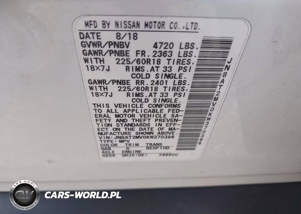 2019 Nissan Rogue Sv VIN:JN8AT2MV0KW370396 - 9