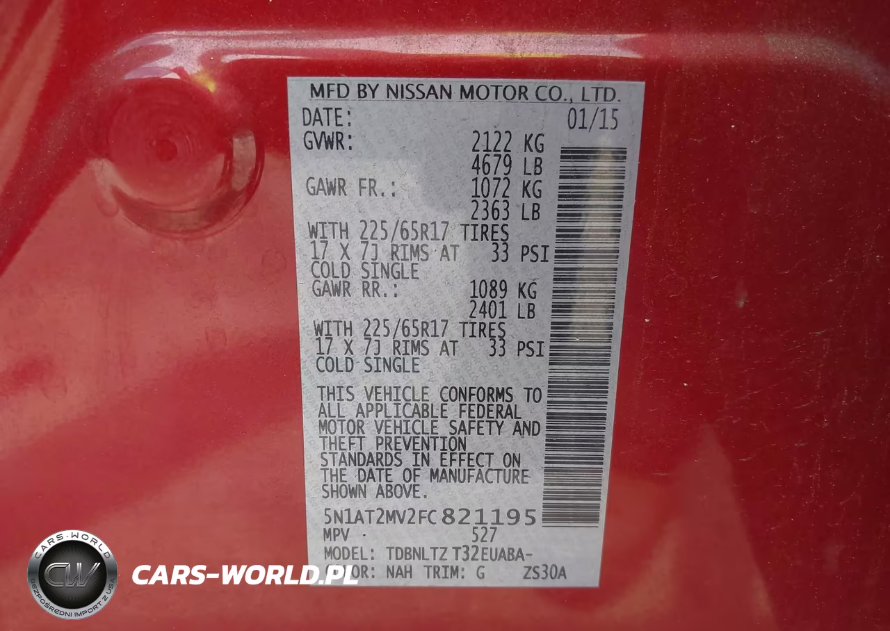 2015 Nissan Rogue Sv VIN:5N1AT2MV2FC821195 - 9