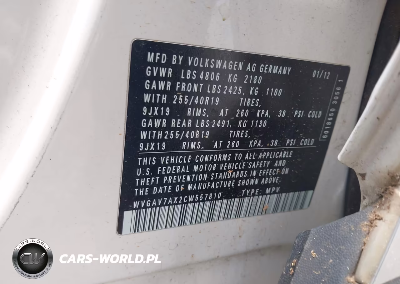 2012 Volkswagen Tiguan Sel VIN:WVGAV7AX2CW557810 - 9