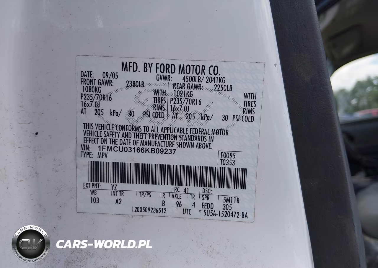 2006 Ford Escape Xlt-Xlt Sport VIN:1FMCU03166KB09237 - 9