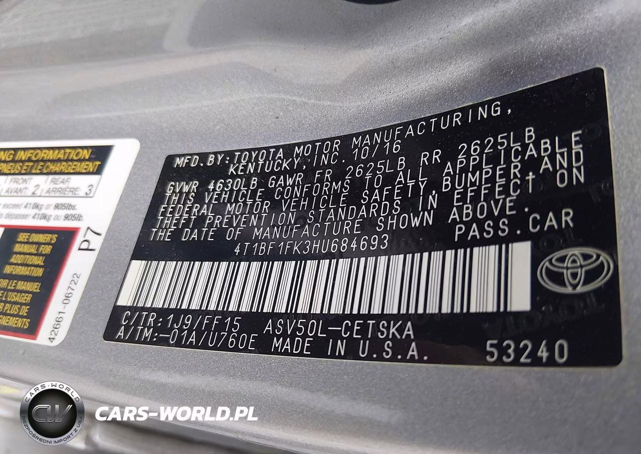 2017 Toyota Camry Se VIN:4T1BF1FK3HU684693 - 9