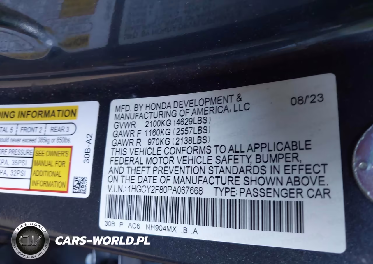 2023 Honda Accord Hybrid Touring VIN:1HGCY2F80PA067668 - 9