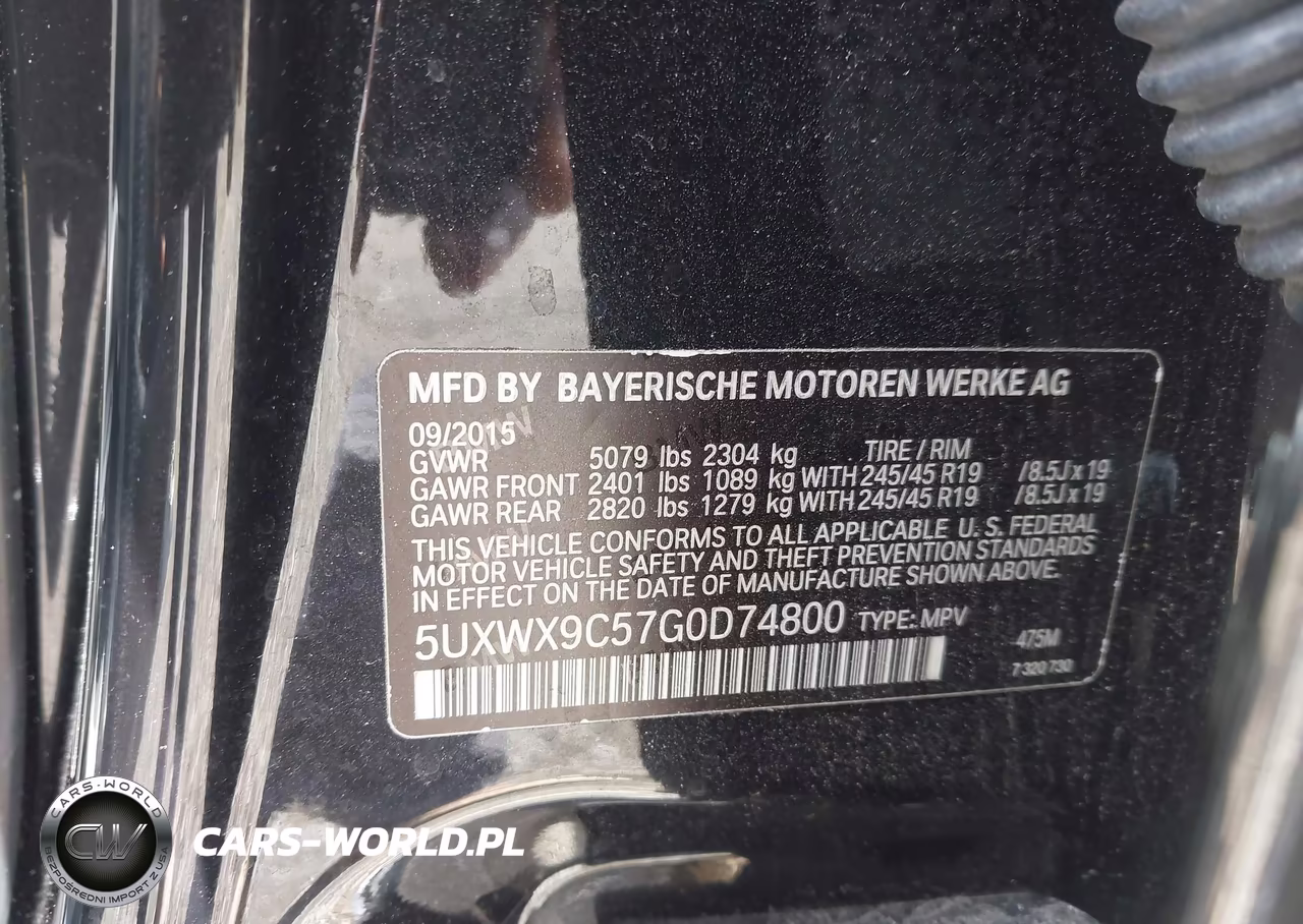 2016 BMW X3 xDrive28I VIN:5UXWX9C57G0D74800 - 9
