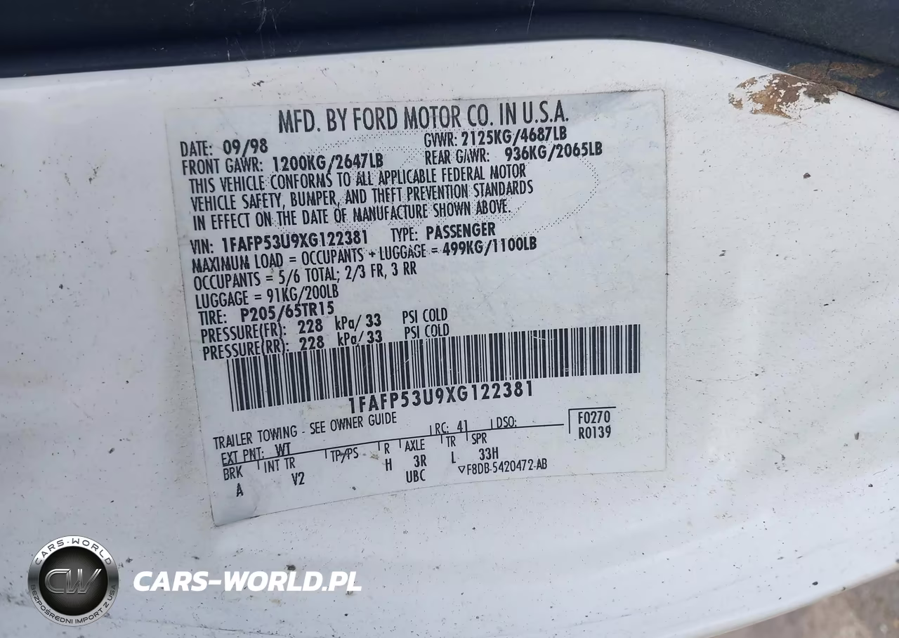 1999 Ford Taurus Se-Se-Ne VIN:1FAFP53U9XG122381 - 9
