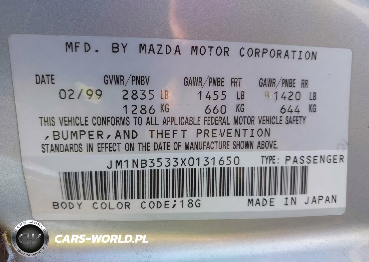 1999 Mazda Mx-5 Miata Leather Pkg-Popular Equipment Pkg-Sports Pkg-Touring Pkg VIN:JM1NB3533X0131650 - 9