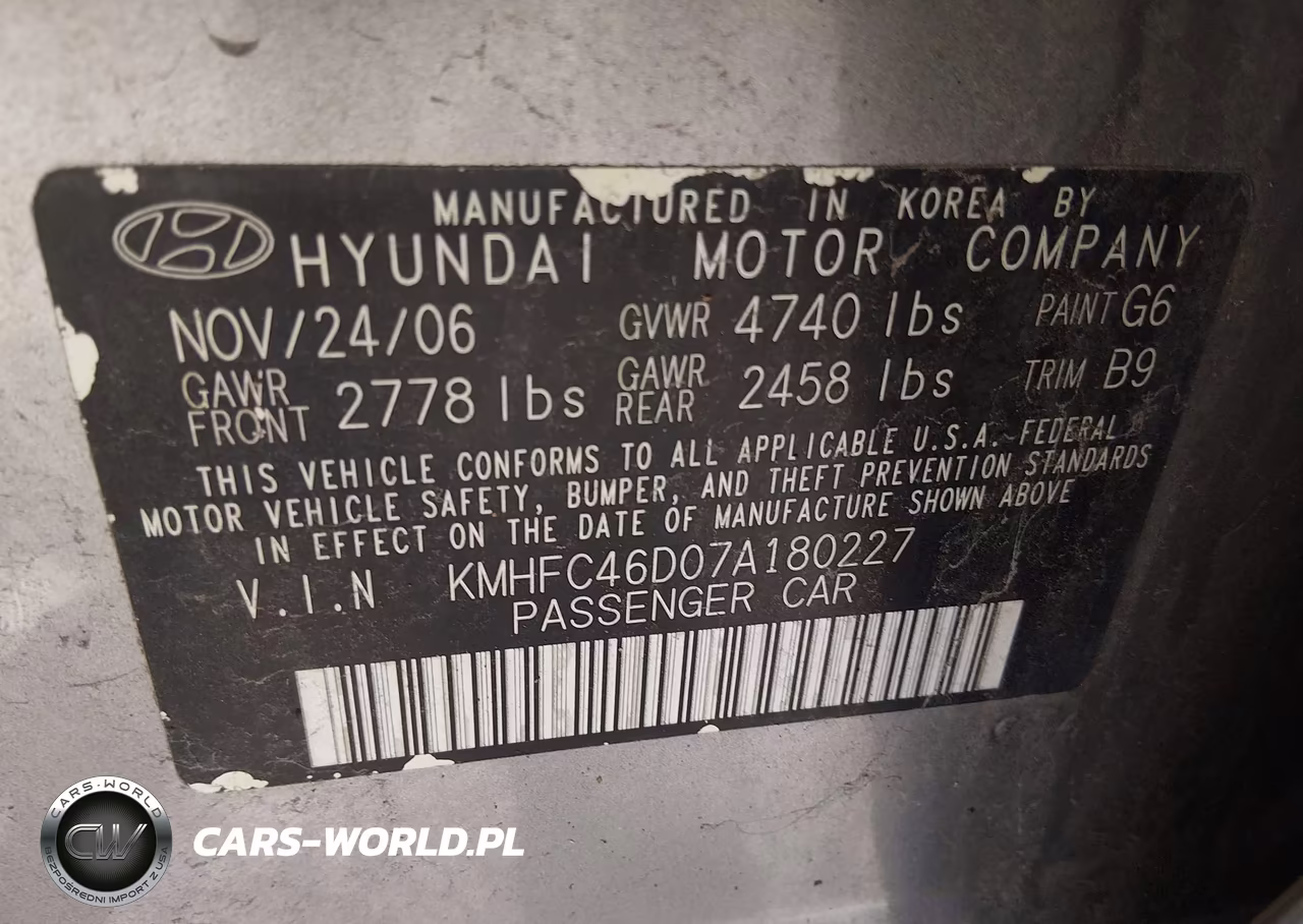 2007 Hyundai Azera Gls VIN:KMHFC46D07A180227 - 9