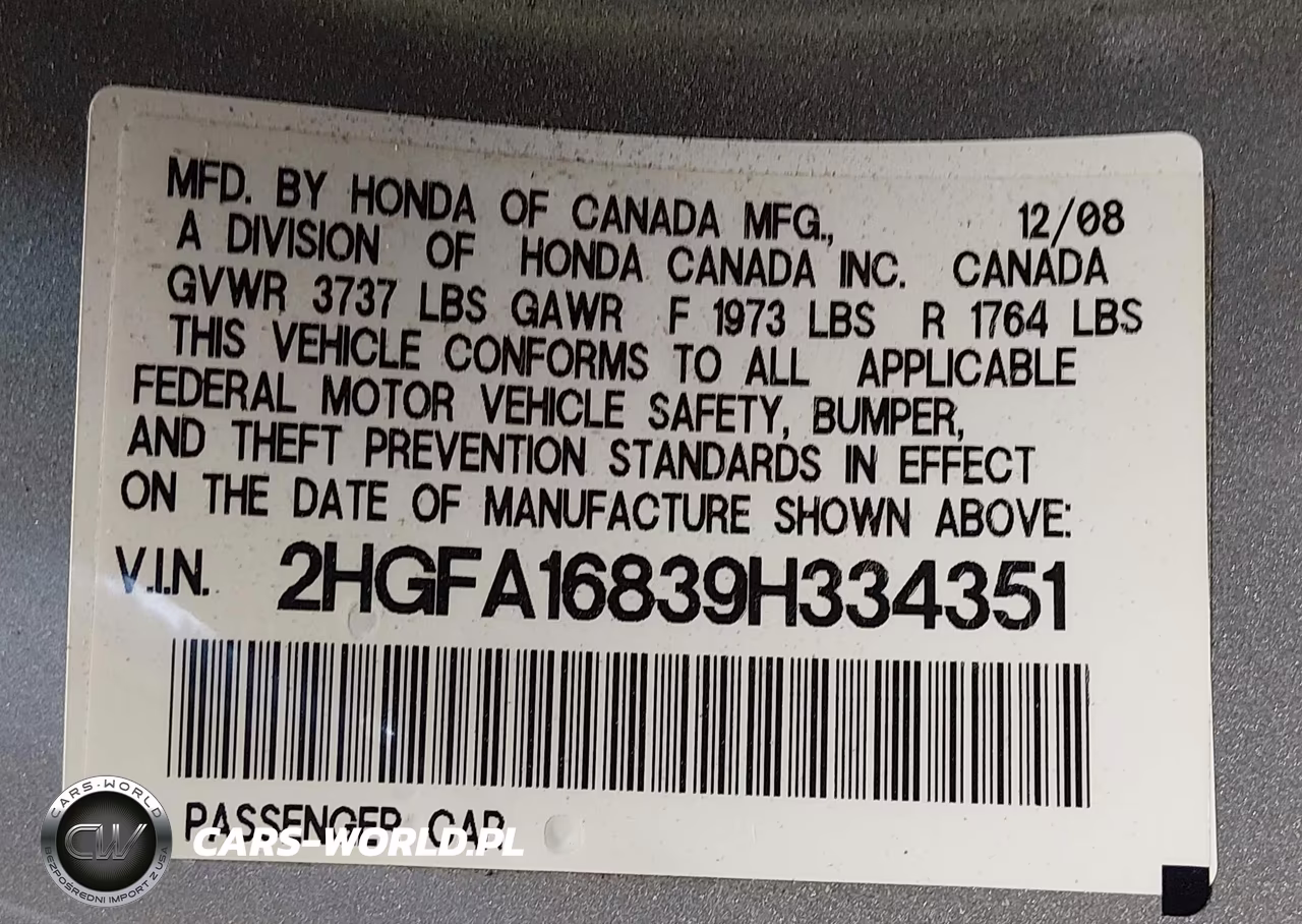2009 Honda Civic Ex VIN:2HGFA16839H334351 - 9