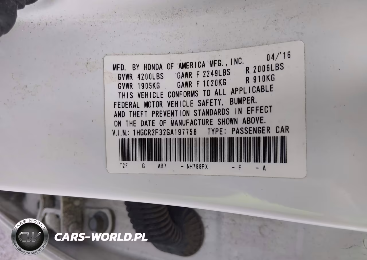2016 Honda Accord Lx VIN:1HGCR2F32GA197758 - 9