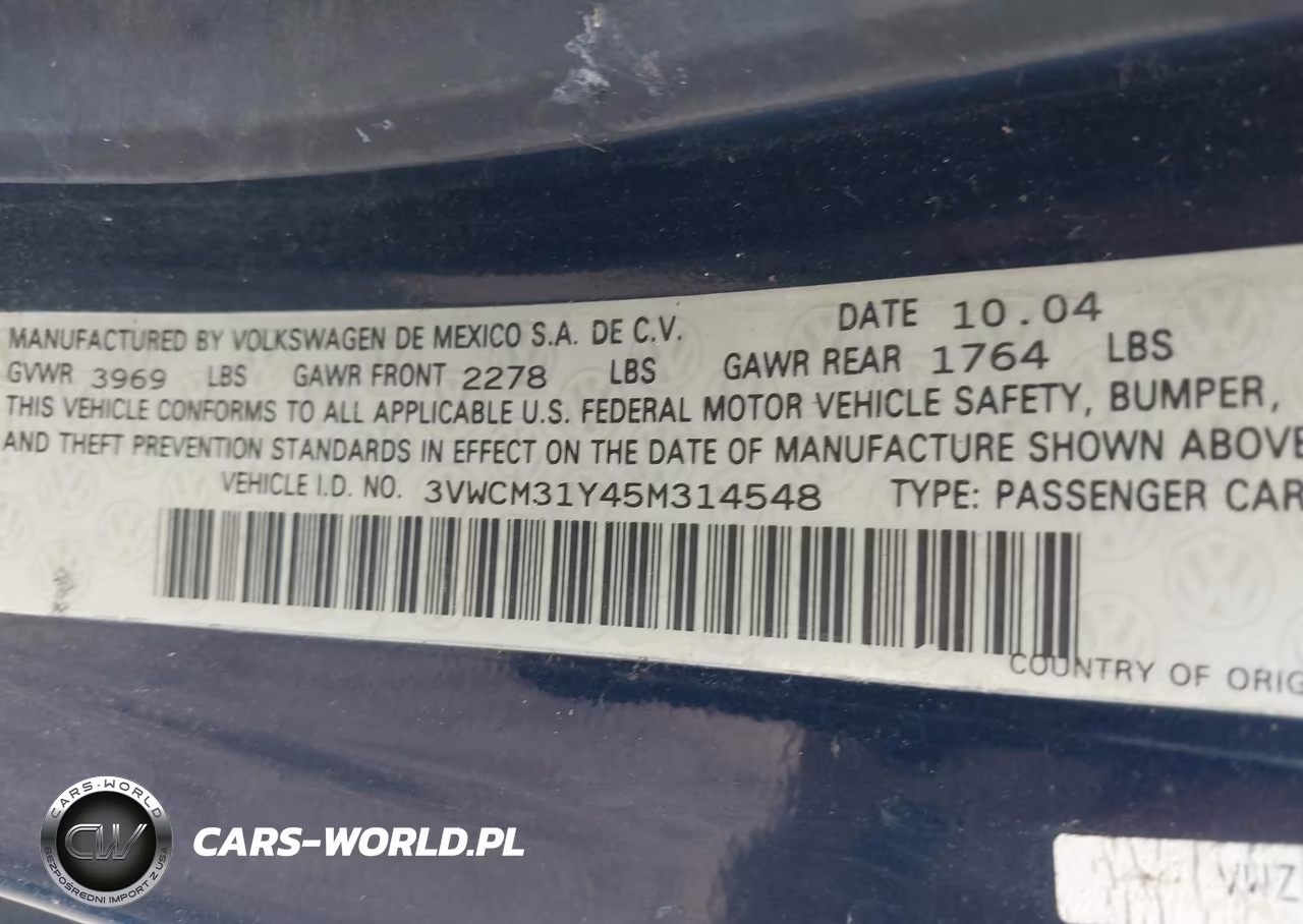 2005 Volkswagen New Beetle Gls VIN:3VWCM31Y45M314548 - 9