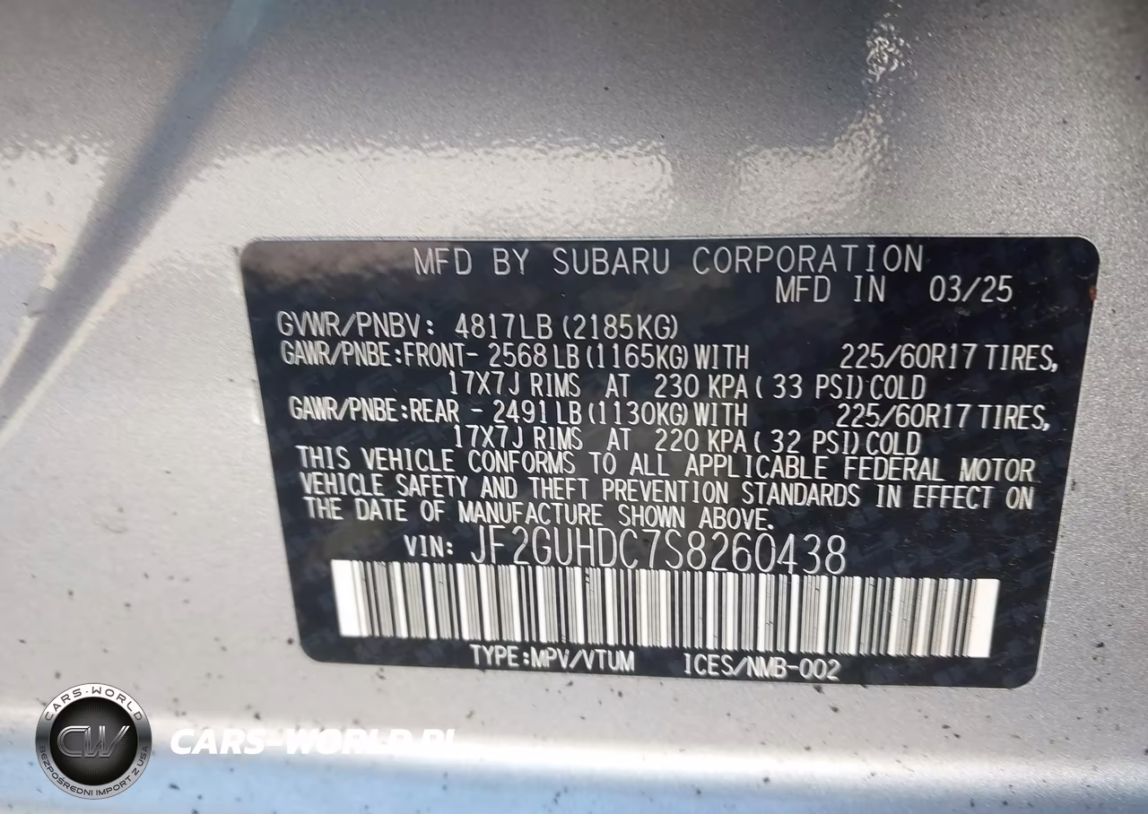 2025 Subaru Crosstrek Premium VIN:JF2GUHDC7S8260438 - 9