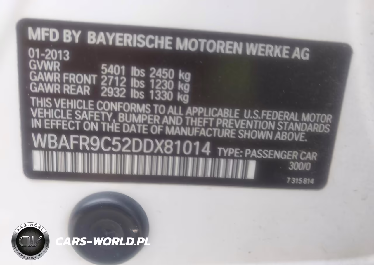 2013 BMW 550I VIN:WBAFR9C52DDX81014 - 9