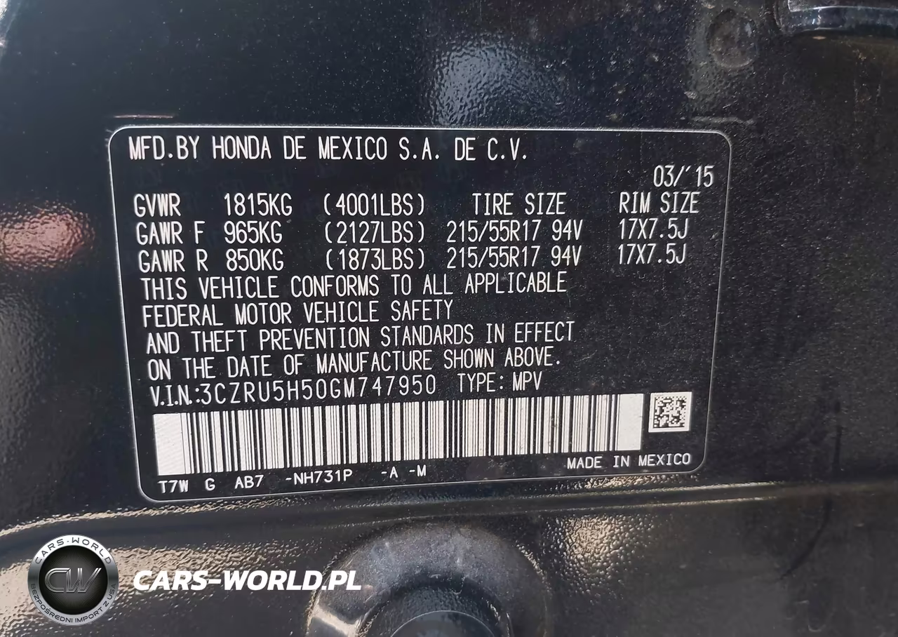 2016 Honda Hr-V Ex VIN:3CZRU5H50GM747950 - 9