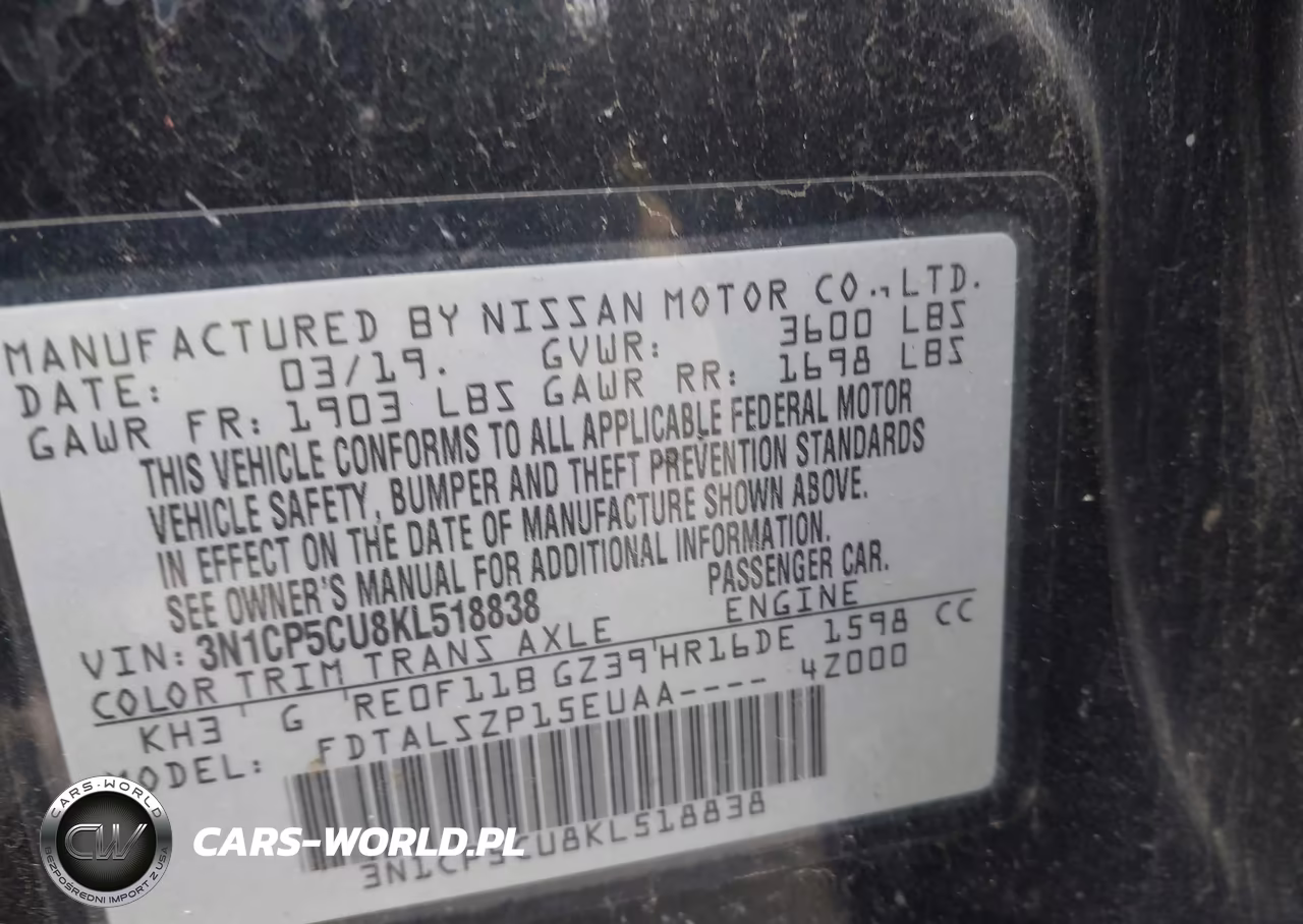 2019 Nissan Kicks Sv VIN:3N1CP5CU8KL518838 - 9